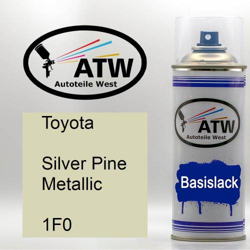 Toyota, Silver Pine Metallic, 1F0: 400ml Sprühdose, von ATW Autoteile West.
